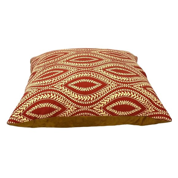 D.V. Kap Home Square Accent Pillow Cinnamon Red Embroidered 18" - Picture 6 of 7
